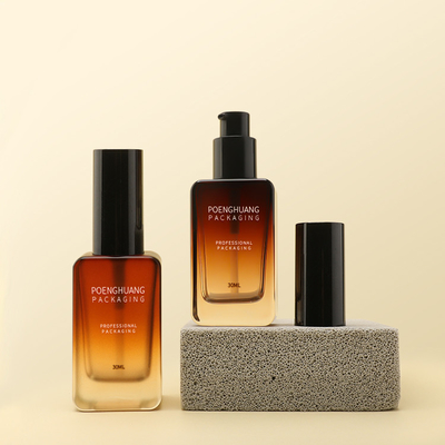 30 ml szklana butelka do podkładu Gold Lotion Pump Square Opakowanie do pielęgnacji skóry