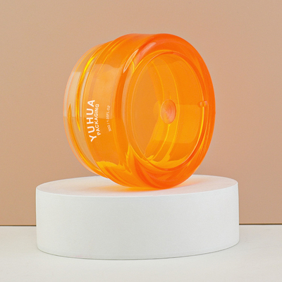 Pomarańczowy PET Plastikowy słoik Kolor Okrągły płaska czapka Kremowy balsam Opakowanie 30g