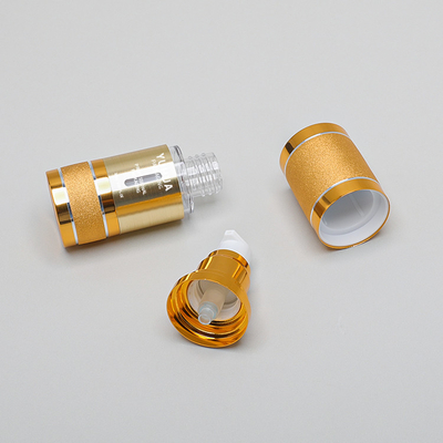 Balsam cylindryczny Butelka z pompką bezpowietrzną 15 ml 30 ml 50 ml 100 ml Złota pusta butelka z pompką esencji