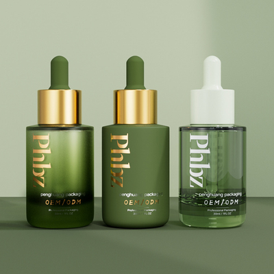 Drukowane szklane 1oz Fantazyjne butelki z kroplomierzem do opakowań kosmetycznych
