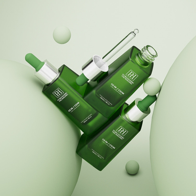 30 ml 1 oz zielone szkło pusty serum butelki kroplówki EO sterylizacji