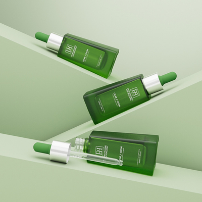 30 ml 1 oz zielone szkło pusty serum butelki kroplówki EO sterylizacji