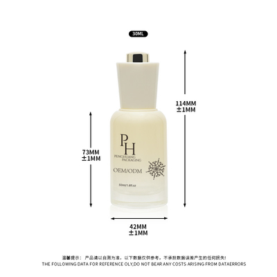 Zindywidualizowane logo 30 ml okrągłe pusty szklany Serum butelki kroplówki z silk screen druku