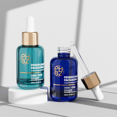 30 ml okrągłych szklanych butelek z kroplówką do oleju eterycznego do pielęgnacji włosów