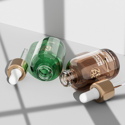 30 ml okrągłych szklanych butelek z kroplówką do oleju eterycznego do pielęgnacji włosów