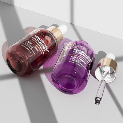 30 ml okrągłych szklanych butelek z kroplówką do oleju eterycznego do pielęgnacji włosów