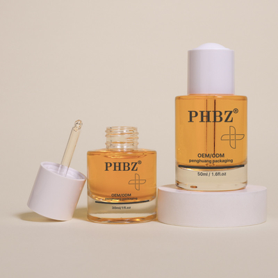 30 ml / 50 ml Płasko ramienne szkło kroplówka Serum Flask Jasne oleje do włosów Butelka kroplówka
