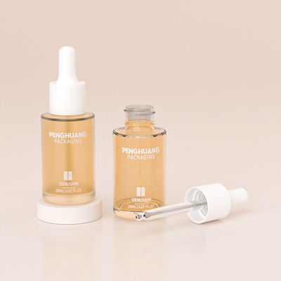 Zindywidualizowane logo 20 ml przejrzyste szkło Serum butelki kroplówkowe do opakowań kosmetycznych