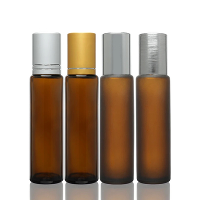 Luxury Cosmetic Packaging Glass Roll On Bottles With Gold Cap Perfumery Roll Container
