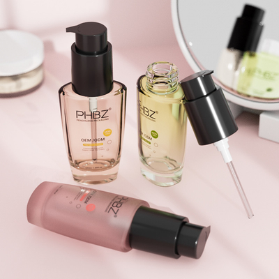 Butelka z pompą do płynu serumowego 50 ml Szklane butelki z pompą