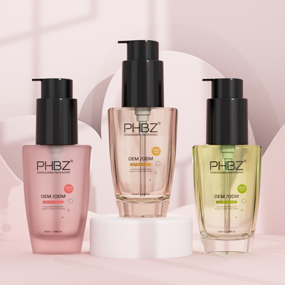Butelka z pompą do płynu serumowego 50 ml Szklane butelki z pompą