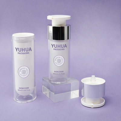 Double Wall Plastic Airless Bottle 30ml 50ml Clear Airless Pump Bottle