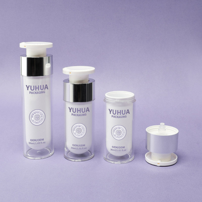Double Wall Plastic Airless Bottle 30ml 50ml Clear Airless Pump Bottle