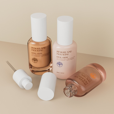 Przezroczysta szklana butelka do podkładu 30ml 1oz Puste butelki do podkładu z zakrętką