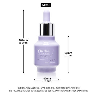 Butelki z zakraplaczem do serum o pojemności 50 ml z niestandardowym sitodrukiem/tłoczeniem na gorąco/drukowaniem etykiet - czas realizacji 15-20 dni