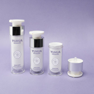 Custom 30ml 50ml PP Material Airless Pump Bottle for Face Cream and Serum Lotion Refillable Double Wall Design