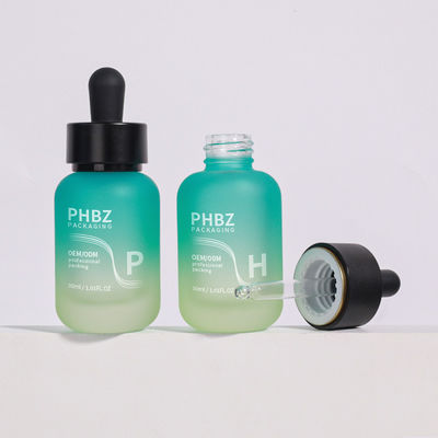 30ml Szklana butelka kroplówka okrągła matowa butelka z surowicą oleju przeznaczona do olejów eterycznych do pielęgnacji skóry i potrzeb opakowań kosmetycznych
