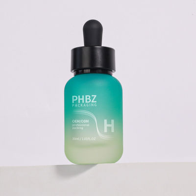 Zgodnie z wymaganiami klienta butelki z kropelkami 30 ml szklane okrągłe butelki z kropelkami maty typu pokrycia trwałe i opcja opakowania