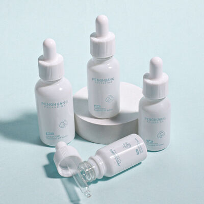 Logo Niestandardowa okrągła butelka z olejem z surowicy Trwałe konstrukcja przeciwciśnieniowa nadaje się do olejów eterycznych, pielęgnacji skóry i opakowań kosmetycznych