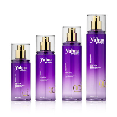 Zestaw kosmetycznych opakowań z plastikowych butelek z niestandardowym logo sitodrukiem i hot stampingiem do przechowywania toników, balsamów i serum