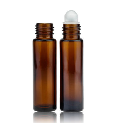 10 ml Amber Glass Roll On Butelki z aluminiową plastikową nasadką