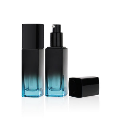 Podkład w płynie 30ml 60ml Zestaw opakowań kosmetycznych Czarny matowy z pompką