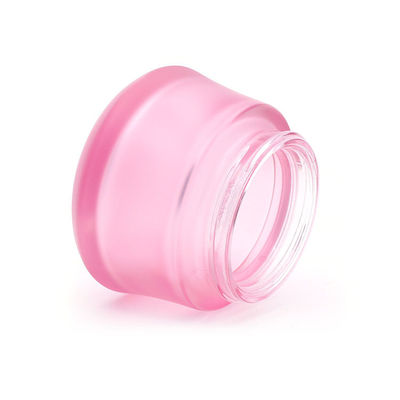 Luksusowe różowe 50ml kremowe szklane słoiki Okrągły mróz z plastikową nakrętką