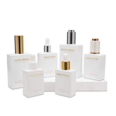 MSDS Serum Butelki z zakraplaczem Kwadratowy kształt Matowy 30 ml 50 ml 100 ml matowe białe szklane butelki