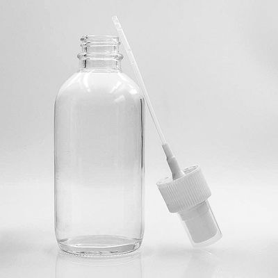 Płynne 120 ml przezroczyste szklane butelki Boston ze sprayem z pompką