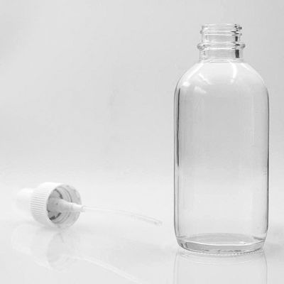 Płynne 120 ml przezroczyste szklane butelki Boston ze sprayem z pompką