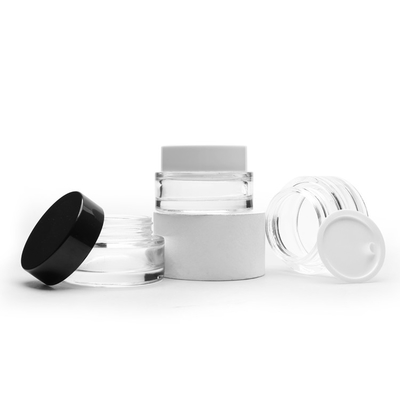 Czarny biały okrągły krem ​​​​do twarzy Jar Clear Glass Cream Jar Opakowanie kosmetyczne 50g 30g