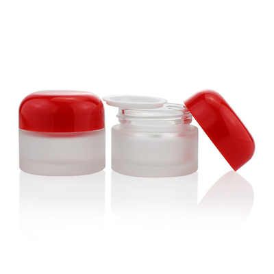 Matowy szklany słoik Mini opakowanie na krem ​​pod oczy 15g 15ml Okrągły szklany słoik