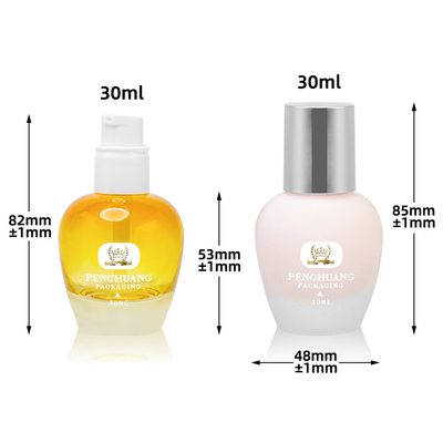 Niestandardowy kolor 30 ml szklana butelka z podkładem hurtowa pompa do balsamu opakowanie do pielęgnacji skóry szklana butelka z podkładem kosmetycznym