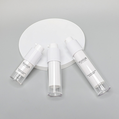Bezpowietrzna plastikowa butelka PET 15 ml 30 ml 50 ml Przezroczysty okrągły kształt