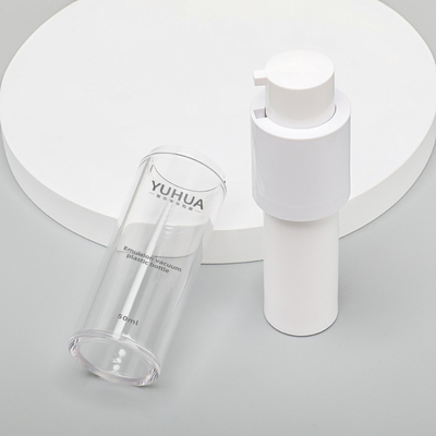 Bezpowietrzna plastikowa butelka PET 15 ml 30 ml 50 ml Przezroczysty okrągły kształt