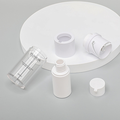 Bezpowietrzna plastikowa butelka PET 15 ml 30 ml 50 ml Przezroczysty okrągły kształt