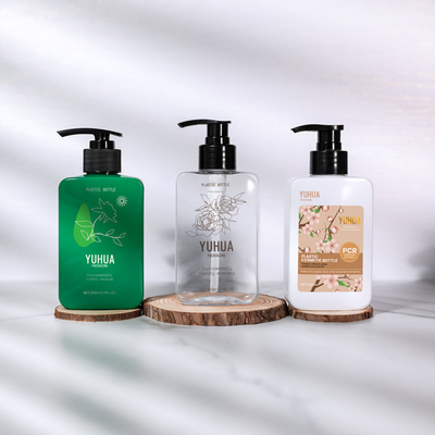 Prostokątna butelka PET o pojemności 200 ml z pompką do balsamu Dostosowany kolor