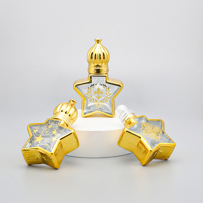 Beauty Packaging Mini Glass Roll On Bottles 12ml do pakowania perfum Golden Glittering