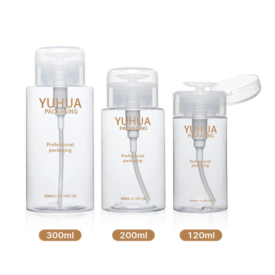 Przezroczysty plastikowy środek do usuwania butelek Opakowanie Butelka Press Pump Toner 12ml 200ml 300ml