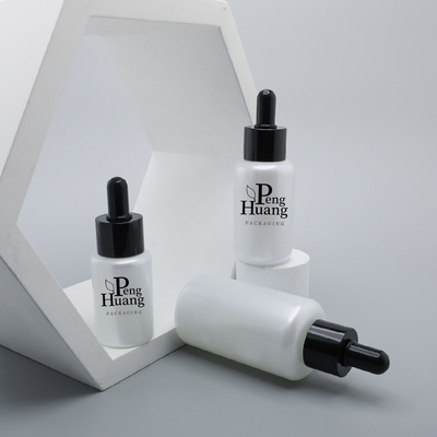 Szklana butelka okrągła Boston 30 ml 50 ml 100 ml sitodruk z zakraplaczem