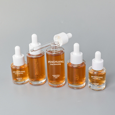 15 ml 20 ml 30 ml 40 ml 50 ml Serum Butelka z zakraplaczem Opakowanie na olej Szklany okrągły kształt