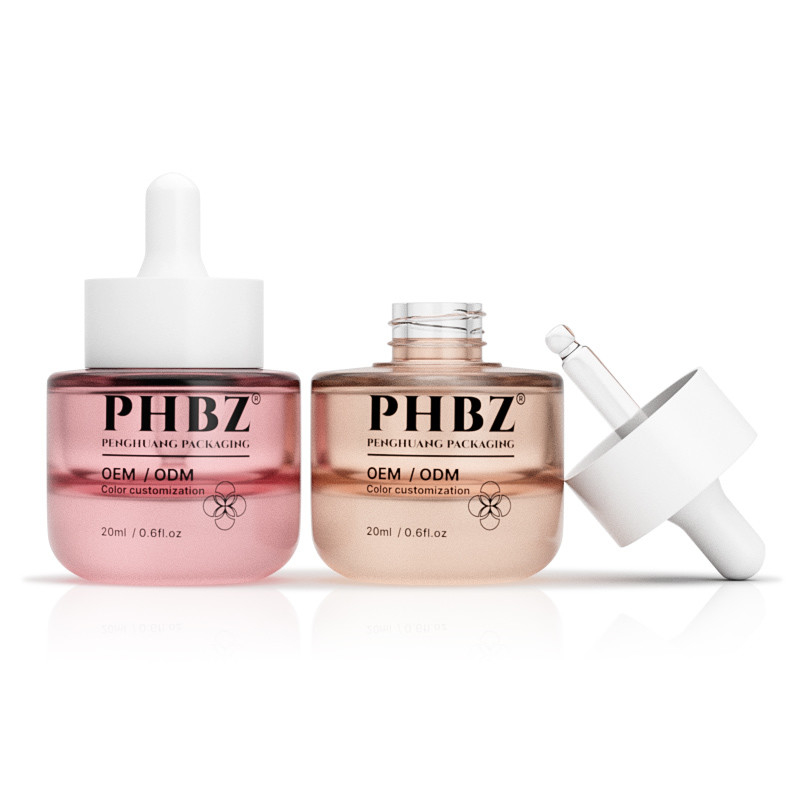 20 ml butelki szklanej z surowicą z grubym dnem okrągła pustka butelka z kroplówką do oleju eterycznego
