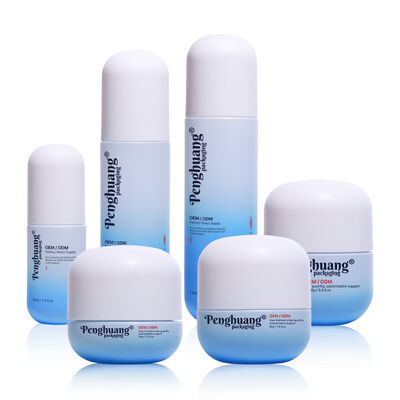 Zestaw szklanych opakowań kosmetycznych z możliwością nadruku sitodrukiem, z własnym logo i personalizacją kolorystyczną