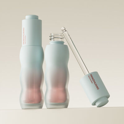 Ecofriendly serum oil bottle featuring aluminum and plastic PP collar material suitable for essential oils cosmetic skincare packaging