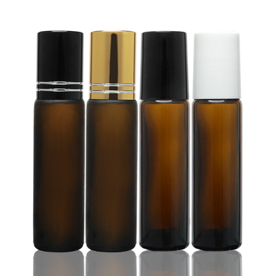 Perfumy Serum Opakowanie Butelka z olejkiem eterycznym z bursztynowego szkła 8 ml z nakrętką kulkową