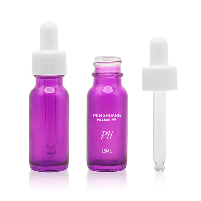 15 ml 60 ml 120 ml Fioletowe butelki szklane Boston Biały zakraplacz