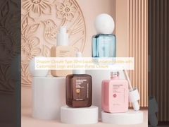 Butelki do podkładu w płynie 30 ml z zakraplaczem typu 3 z niestandardowym logo i zamknięciem z pompką do balsamu